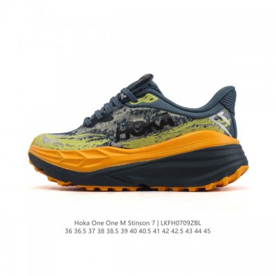 公司级 Hoka One One跑步鞋男女士户外 Stinson Atr 7 防滑抓地灵敏抗冲击徒步休闲鞋 夏季斯廷森厚底增高老爹鞋 7全地形越野跑鞋Stins