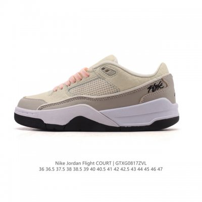 耐克 Nike 乔丹 Jordan Flight Court 时尚休闲 防滑耐磨 低帮运动鞋 复古篮球鞋 男女同款 Jordan 新鞋型 又来了！新配色曝光！滑