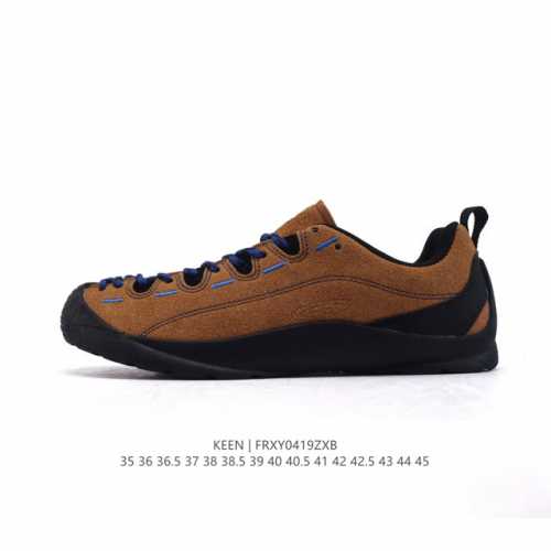 美国人气户外品牌-科恩Keen Jasper Rocks Sp贾斯珀都市系列复古低帮系带户外风露营徒步登山运动训练鞋 原楦型开发纸版，采用固色翻毛皮鞋面材质，内