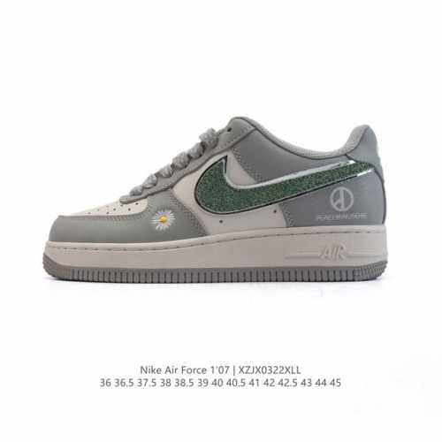260 公司级 Af1耐克 Nike Air Force 1 ‘07 Low 空军一号 2025年 新款 刺绣菊花 厚底增高百搭运动板鞋 原楦头原纸板 打造纯正