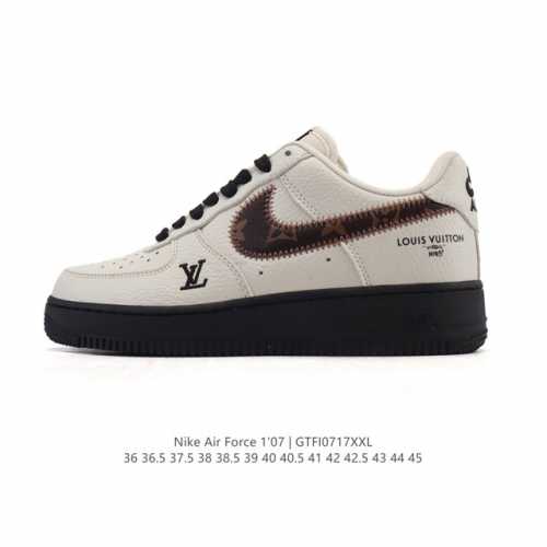公司级 Af1耐克 Nike Air Force 1 ‘07 Low 空军一号 小白鞋 路易威登联名 厚底增高百搭运动板鞋 原楦头原纸板 打造纯正空军版型，专注