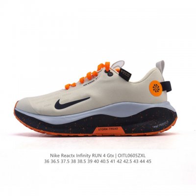 耐克 Nike Infinity Run 4 Gore-Tex 男女子防水公路跑步鞋 厚底增高百搭老爹运动鞋。Nike Reactx 泡绵提供高出 Nike R