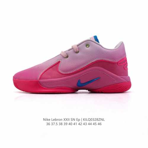 210 【新品】耐克（Nike）Lebron Xxii 篮球鞋 詹姆斯篮球鞋 Hv8617-600粉色是勒布朗日常穿搭的常见配色。皮革鞋面，多向抓地纹路该款。L