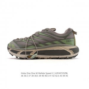 公司级 玛法特二代 Hoka One One Mafate Speed 2 Low 轻量低帮户外越野跑鞋 户外山脉越野轻量运动跑鞋。鞋面用轻的无缝架构，鞋带用了