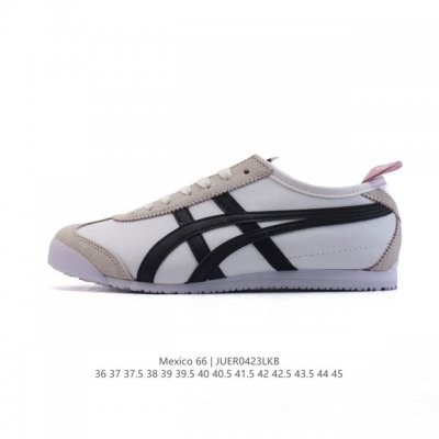 Asics 亚瑟士 女鞋真标半码制 配足弓鞋垫 日产经典老牌-鬼塚虎 Onitsuka Tiger Mexico 66经典墨西哥系列复古经典百搭板鞋休闲运动鞋慢