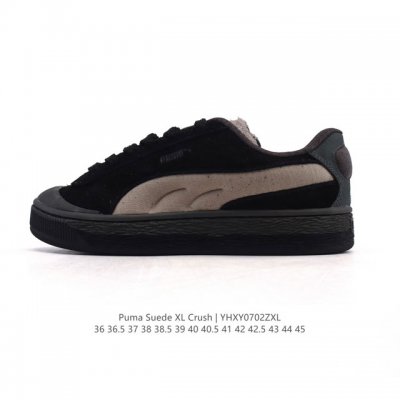 特价 彪马 Puma 男女式运动板鞋 Suede Xl Crush 防滑耐磨百搭舒适时尚休闲鞋 Puma Black-Shadow Gray复古单品彪马 时尚