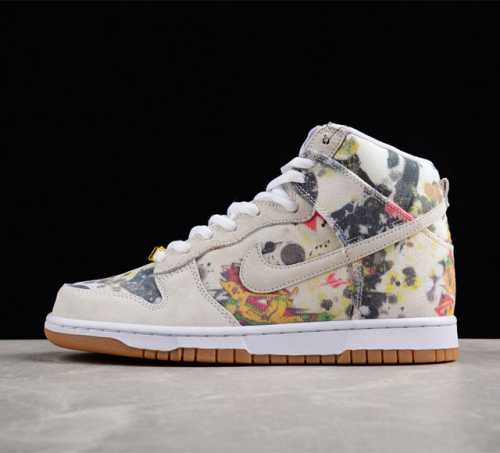 纯原版本 Supreme x NK Dunk SB High Rammellzee 联名款高帮休闲板鞋 FD8779-100 国内一线头部大厂出品 知名