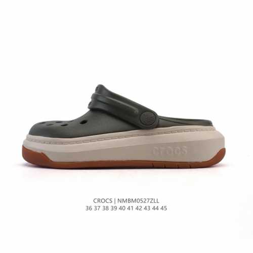 公司级 Crocs 沙滩洞洞鞋 男女士休闲厚底增高凉拖鞋 卡骆驰明星同款 厚底增高沙滩鞋 选择尺码时 建议选大一码 脚感更舒适 家居休闲一式两用拖鞋 白敬亭同款