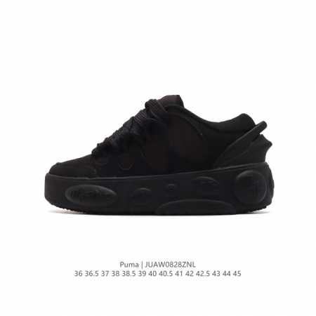 公司级 Puma彪马 男女运动板鞋 新款时尚缓震耐磨舒适低帮厚底增高休闲鞋。以经典篮球鞋外观为原型，将日常休闲感与篮球潮范巧妙结合，打造出彩造型感。复古配色的运 - 点击图像关闭