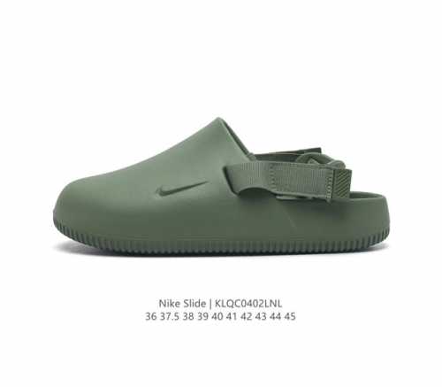 耐克 Nike Calm Slide 经典运动包头拖鞋 沙滩鞋 时尚厚底增高男女休闲凉拖鞋 拖鞋的外观十分吸引人 融合了舒适与时尚的元素 延续了简约独特的美学风
