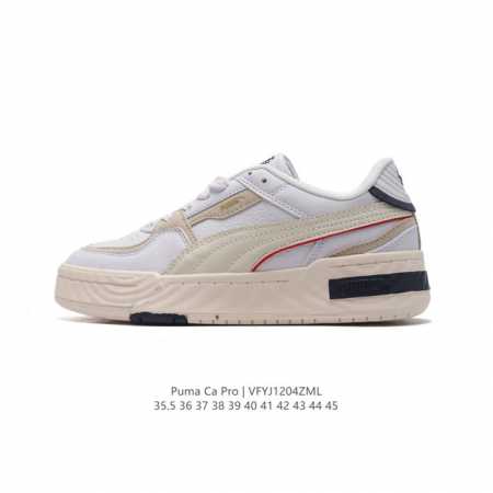 公司级 彪马 Puma Ca Pro 百搭单品彪马复古休闲鞋经典男女板鞋，搭配精心设计的配色组合，营造浓郁的复古氛围。鞋面打孔细节,提升穿着时的舒适度。皮革鞋面 - 点击图像关闭