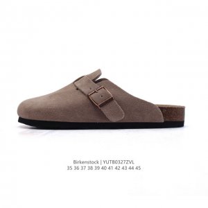180 公司级德国百年知名鞋履品牌·勃肯Birkenstock Boston Suede Shearling 波士顿系列休闲凉拖鞋 低帮牛皮绒面革复古软木底包头