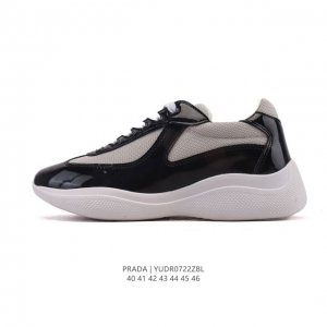 公司级 Prada系列／Prada 普拉达男士厚底增高运动跑步鞋 时尚板鞋 Prada.普拉达高端品牌休闲慢跑鞋 完美做工.演绎完美选择的你。码数: 40-46
