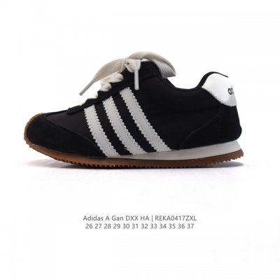 童鞋 阿迪达斯 阿甘鞋 Adidas A Gan Shoes 经典运动鞋小白鞋 T头鞋 德训鞋 男儿童运动板鞋 彰显休闲摩登风情的时尚经典鞋。采用皮革帆布拼接鞋