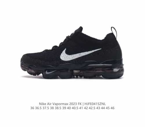 公司级 耐克 男女鞋 Nike Air Vapormax2023 Fk Flyknit 运动鞋全掌长气垫 缓震跑步鞋，打孔鞋垫透气出众 可抽出来详细查看 。弹性