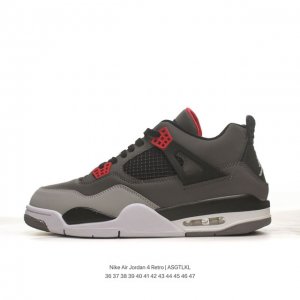 aj4 乔4 jordan 乔丹 原楦原纸版数据开发，采用磨砂牛皮拼接牛剖爆裂纹皮革鞋面材质，鞋垫配置欧索莱去臭除味物料，缜密定位拉帮及注胶效果，中底pu内嵌开