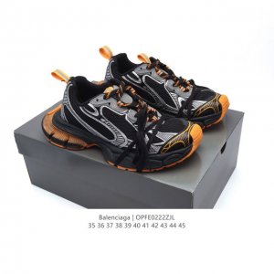 公司级 巴黎世家 Balenciaga 3Xl Sneakers 巴黎世家 十代网布系带低帮走秀复古老爹运动鞋 透气网面材料和聚氨酯 磨损效果 鞋头边缘和后帮