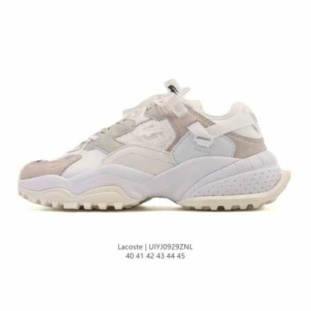 公司级 Lacoste 时尚户外休闲潮流系列运动鞋 厚底增高老爹鞋 广东大厂品质全新工艺升级 品质毋庸置疑 全新原厂包装鞋盒 透气网面鞋面，搭配防臭防腐真皮乳胶 - 点击图像关闭