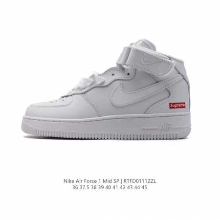 140 耐克 Nike Air Force 1 ‘07 空军一号 Af1 中帮魔术贴百搭休闲运动板鞋。Nike Air Force 1 '07 Mid 空军一号 - 点击图像关闭