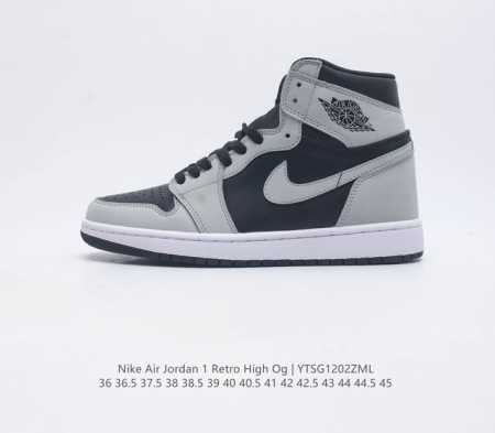 头层皮 耐克 Nike Air Jordan 1 Retro High Og 乔丹一代aj1 乔1 Aj1 篮球鞋复刻运动鞋 皮面高帮板鞋的设计灵感源自运动夹克 - 点击图像关闭