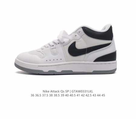 耐克 Nike Attack Qs Sp 中帮复古百搭休闲运动网球板鞋 耐磨透气 低帮 板鞋 男女子運動鞋強勢來襲 采用软质纳帕纹牛剖革组合网布鞋面材质 外置隔 - 点击图像关闭