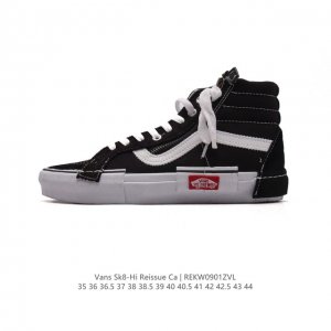 Vans 万斯 正确原厂档案开发铝楦版型，复杂重组手工技术致敬致敬offwhite主题解构风官方新色，范斯vans Sk8-Hi Reissue Cap Ins