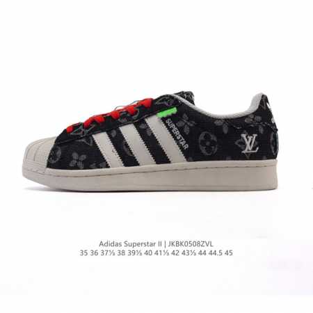 阿迪达斯 Adidas Superstar 2025年新款鞋子 蛇年新款 路易威登联名 经典贝壳头系列 新款休闲板鞋潮流男女士运动鞋 。鞋面帆布织物拼接材质 标 - 点击图像关闭