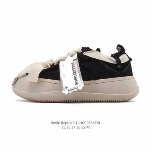 公司级 Smilerepublic 厚底开口笑帆布鞋系列 小红书热门款运动拖鞋 厚底增高板鞋 Smilerepublic “向前一步，保持微笑: ”檀健次主理品