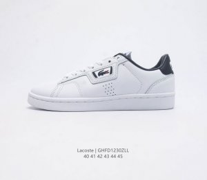 Lacoste 时尚户外休闲潮流系列运动板鞋 广东大厂品质全新工艺升级 品质毋庸置疑 全新原厂包装鞋盒 面料采用意大利磨砂牛皮 搭配防臭防腐真皮乳胶鞋垫 给您完