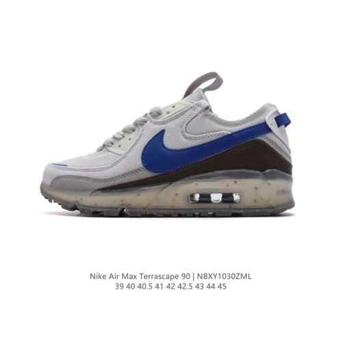 公司级 耐克Nike Air Max Terrascape 90 复古休闲运动鞋厚底增高气垫缓震男女跑步鞋 。革新外底设计，打造出众造型；半透明 Nike Gr