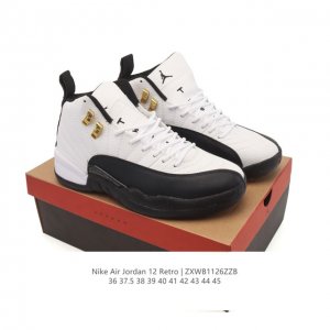 耐克 Aj 乔丹12代 Nike Air Jordan 12 Retro 篮球鞋 真碳含气垫 Aj12代 复刻男女子运动鞋，重现设计师汀克 哈特菲尔德广受赞誉的