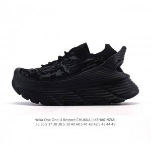 公司级 Hoka One One Restore 弹性舒适减震防滑 低帮 涉溪鞋 休闲跑步鞋 男女同款 一脚蹬 厚底增高运动跑步鞋。简评一下：1.做工：很细致，