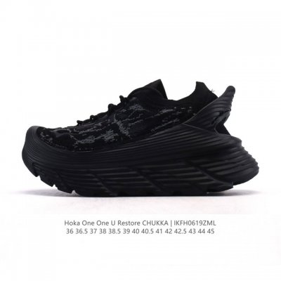 公司级 Hoka One One Restore 弹性舒适减震防滑 低帮 涉溪鞋 休闲跑步鞋 男女同款 一脚蹬 厚底增高运动跑步鞋。简评一下：1.做工：很细致，