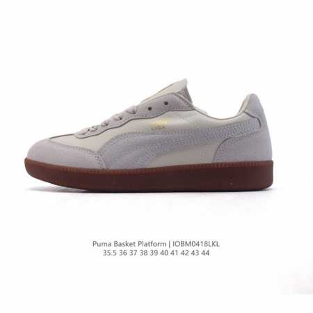 puma 彪马 Basket platform 蕾哈娜 平底厚底增高休闲鞋男女款运动板鞋。Basket防水台是新鲜的puma风格，从 年代的垃圾时尚中汲取灵感。 - 点击图像关闭