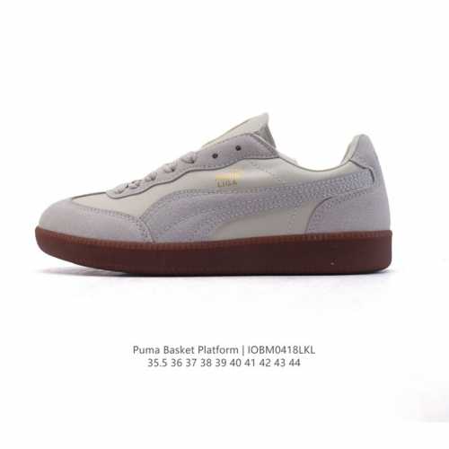 puma 彪马 Basket platform 蕾哈娜 平底厚底增高休闲鞋男女款运动板鞋。Basket防水台是新鲜的puma风格，从 年代的垃圾时尚中汲取灵感。