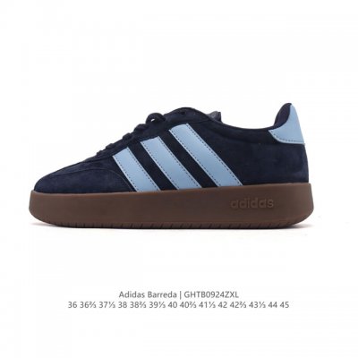 阿迪达斯 Adidas Barreda 考拉派对 复古休闲 清新 舒适百搭 德训鞋 T字头 防滑耐磨 低帮 板鞋 男女款运动鞋。鞋头加宽设计提升了穿着舒适度，长