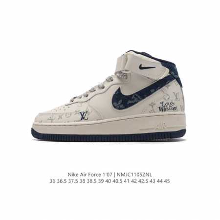 公司级 耐克 Nike Air Force 1 ‘07 HIGH 空军一号 AF1 高帮魔术贴百搭休闲厚底增高运动板鞋时尚男女鞋，柔软、弹性十足的缓震性能和出色 - 点击图像关闭