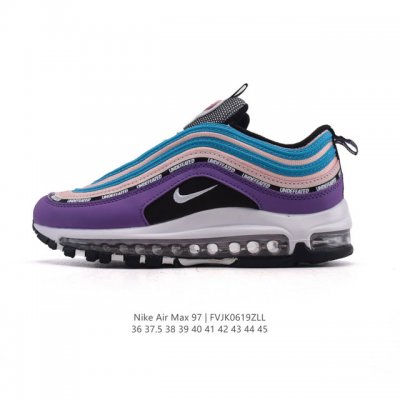 耐克Nike休闲鞋 经典 气垫 Air Max 97 子弹气垫低帮运动鞋。Air Max '97 运动跑鞋以流线型鞋身和卓越科技为热爱运动的你造就全方位防护，强