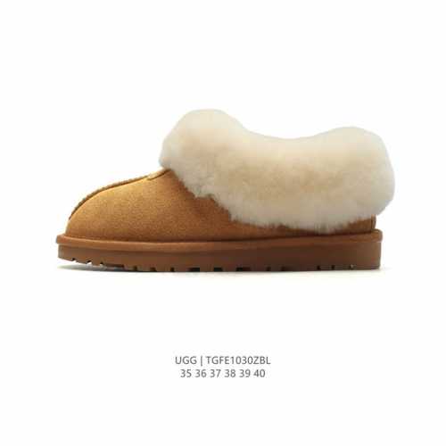 公司级 UGG雪地靴秋冬必备款｜独家实拍官方经典款秋冬羊皮毛一体加绒加厚雪地靴 皮革 舒适柔软时尚 耐磨增高保暖 低帮 运动休闲鞋 女款栗色 尺码：35－40