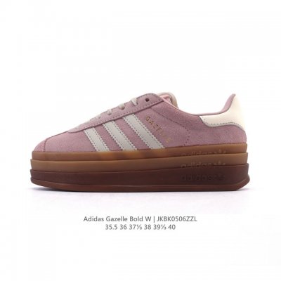 真标 阿迪达斯 Adidas 2025年新款 新年鞋子 三叶草 Gazelle Bold复古怀旧风厚底增高运动板鞋潮。阿迪达斯万年不败的人气鞋款Gazelle