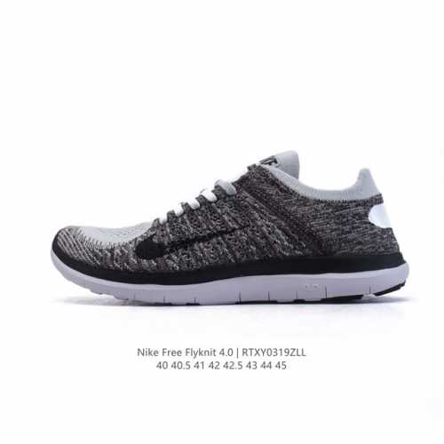 130 耐克Nike Free Flyknit 赤足4.0 轻跑鞋男士运动鞋 。缓震性能胜过 3.0，轻薄特性胜过 5.0，Nike Free 4.0 Flyk
