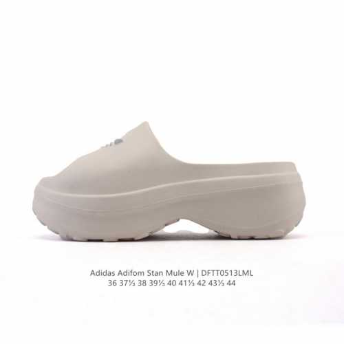 阿迪达斯 Adidas Adifom 夏季沙滩涉水百搭休闲拖鞋 露趾凉拖鞋 超厚底增高男女鞋凉拖鞋。采用超轻95% 注塑 Eva塑料,5%泡沫塑料发泡缓震物料成
