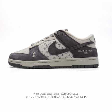 公司级 耐克 Nike Dunk Low 运动鞋复古板鞋 路易威登联名 作为 80 年代经典篮球鞋款，起初专为硬木球场打造，后来成为席卷街头的时尚标杆，现以经典 - 点击图像关闭