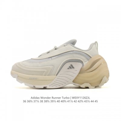 新品 阿迪达斯新款 Adidas Fos系列Wonder Runner Turbo厚底运动鞋阿迪达斯轻运动鞋舒适防滑耐磨 低帮缓震跑步鞋 厚底增高男女款老爹鞋，