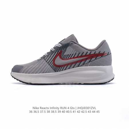公司级 耐克 Nike Reactx Infinity Run 4瑞亚机能风疾速系列越野缓震休闲运动鞋 公路跑步鞋带气垫厚底增高运动鞋。加宽前足设计和加厚泡绵层 - 点击图像关闭