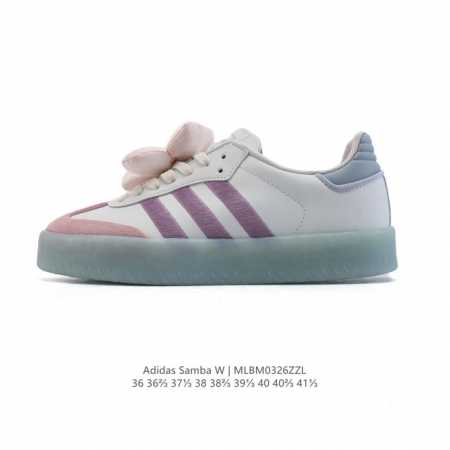 140 adidas/阿迪达斯 女款运动鞋 三叶草Samba Velentine 休闲鞋 德训鞋 复古板鞋经典运动鞋。一款阿迪达斯的Samba面包鞋，该鞋具有厚 - 点击图像关闭