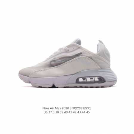Nike 耐克 采用轻质透气纤维革及牛津布面料鞋面材质，打造独立可视气窗气垫缓震全新耐克nike Air Max 2090 White Black Red De - 点击图像关闭