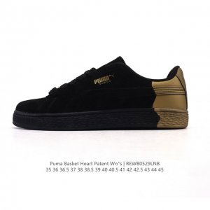 特价 彪马 Puma Basket Heart Patent 男女士厚底增高休闲板鞋。Puma Basket以Puma Suede为设计原型,1971年以篮球鞋
