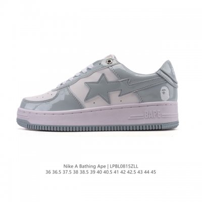 A Bathing Ape 安逸猿 男女同款气垫运动鞋复古板鞋 升级原楦原纸版数据开发，采用超软皮革鞋面材质，内置全掌Air Sole气垫定制联乘，日本里原宿潮