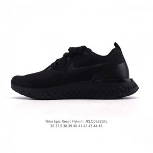 新品 耐克 Nike 男鞋新品Epic React Flyknit 泡沫颗粒编织缓震休闲鞋网鞋跑步鞋，鞋款设计比较修长，鞋面采用了Nike Flyknit技术，